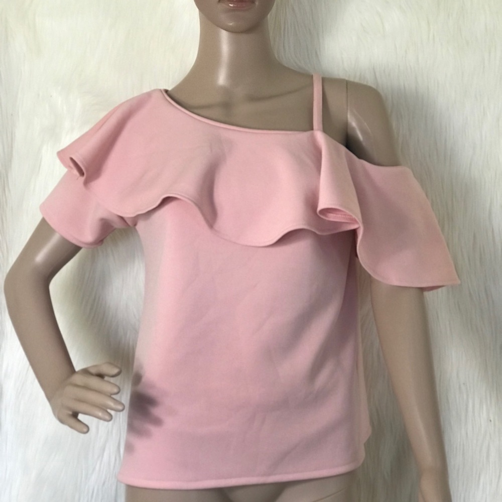 Light pink one sided with ruffles blouse